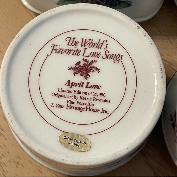 Lot of 4 1985 Heritage House Porcelain Music Box Trinket Crafted in Japan - Picture 6 of 13